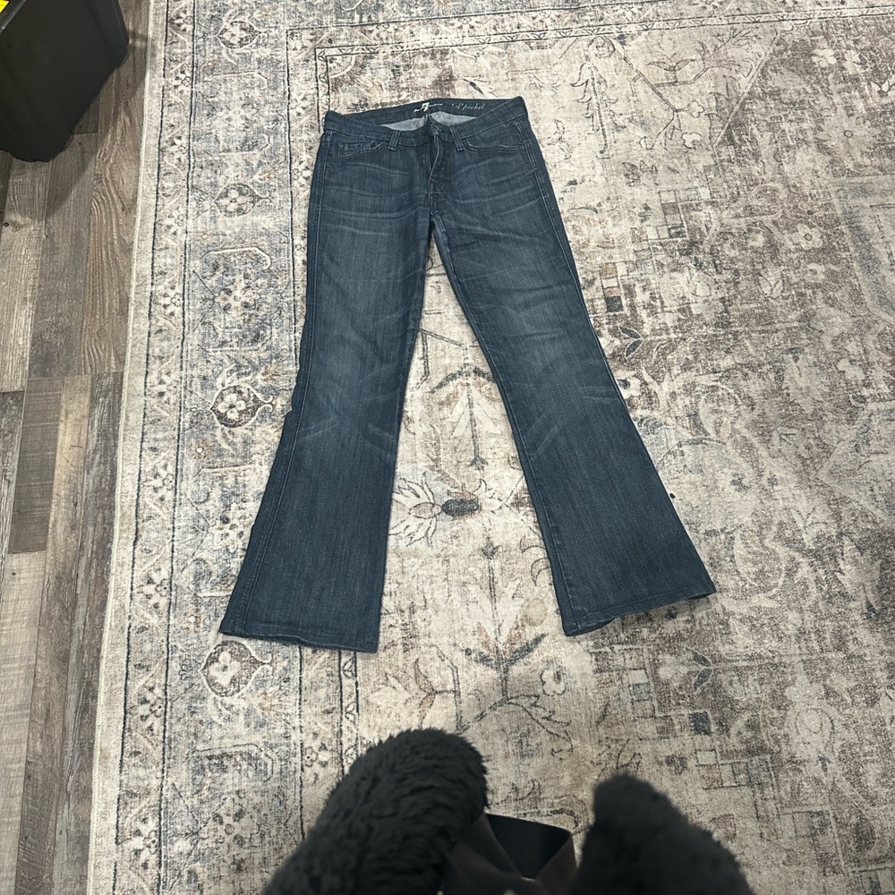 7 For All Mankind Dark Blue Flare Jeans
